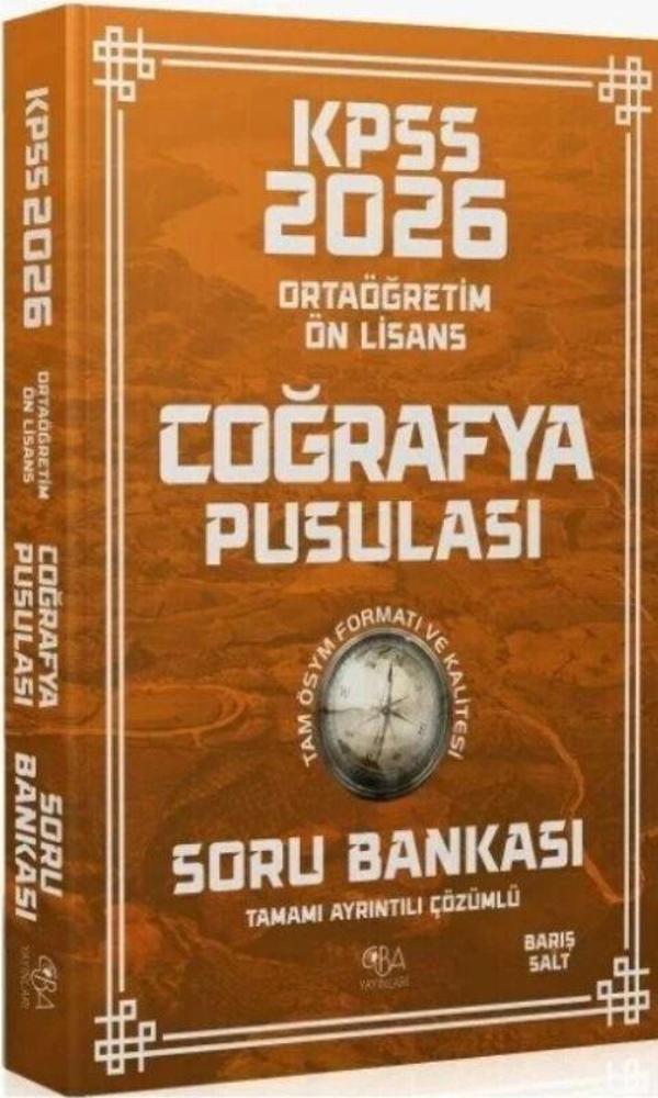 CBA Yayınları 2026 KPSS Lise Ortaöğretim Ön Lisans Coğrafya Pusulası Soru Bankası - CBA Akademi Yayınları - Image 1