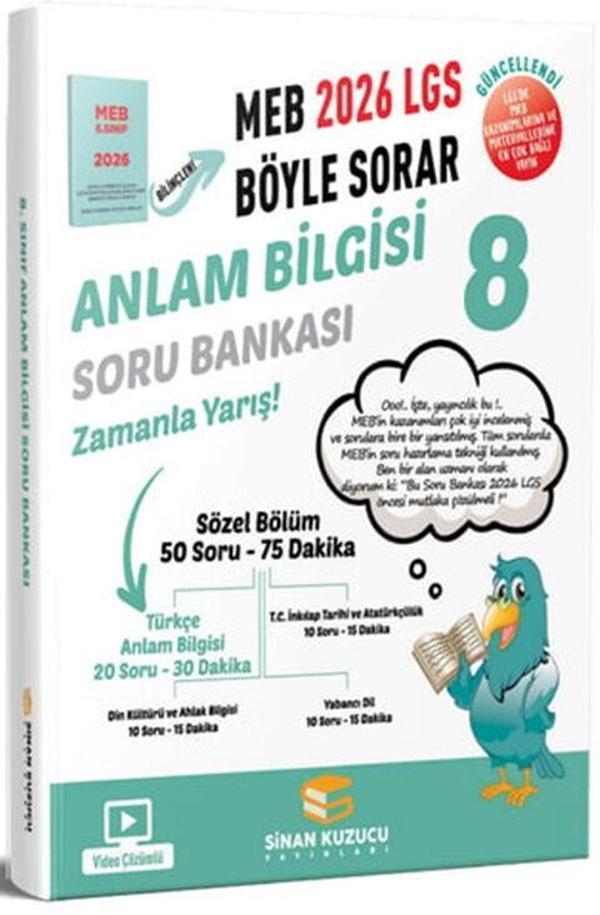 Sinan Kuzucu 2026 8. Sınıf LGS Anlam Bilgisi MEB Böyle Sorar Soru Bankası - Sinan Kuzucu Yayınları - Image 1