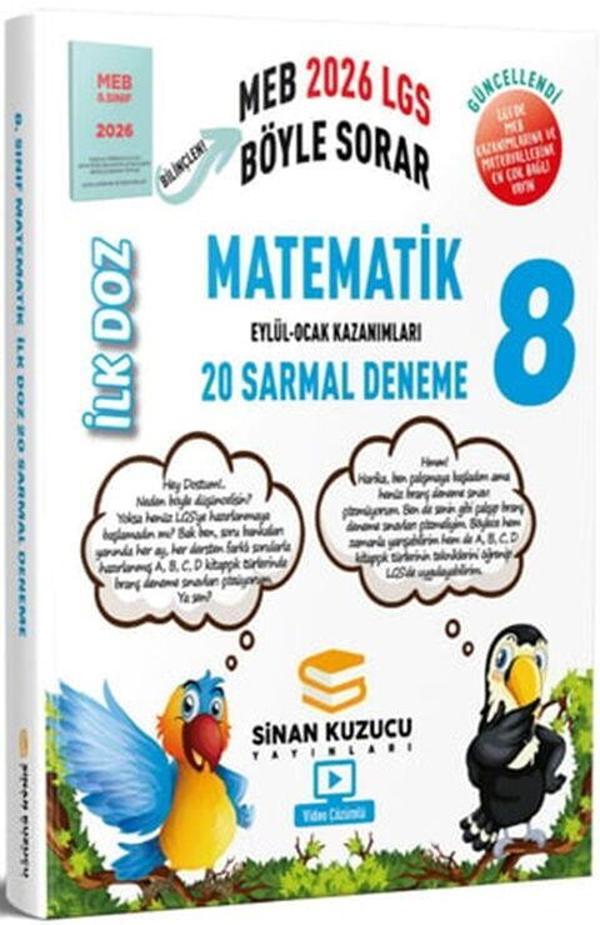 Sinan Kuzucu 2026 8. Sınıf Matematik İlk Doz Sarmal Branş Denemeleri - Sinan Kuzucu Yayınları - Image 1