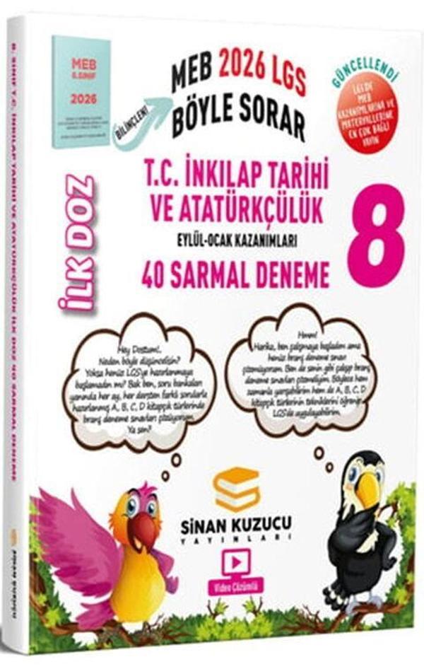 Sinan Kuzucu 2026 8. Sınıf T.C. İnkılap Tarihi ve Atatürkçülük İlk Doz Sarmal Branş Denemeleri - Sinan Kuzucu Yayınları - Image 1