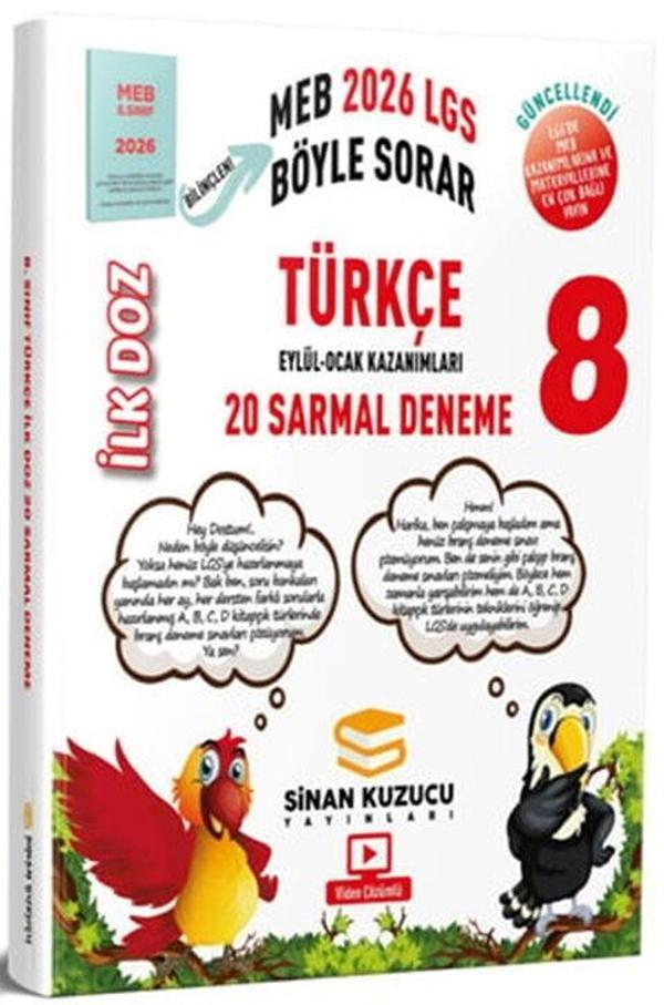 Sinan Kuzucu 2026 8. Sınıf Türkçe İlk Doz Sarmal Branş Denemeleri - Sinan Kuzucu Yayınları - Image 1