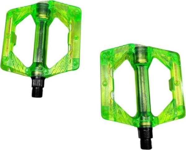 BİKE SKY EVO ŞEFFAF RENKLİ PLATFORM GENİŞ PEDAL PLATFORM BİSİKLET PEDALI REFLEKTÖRLÜ - Image 1