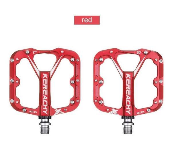 Kereachy 3 Rulmanlı Alüminyum Alaşımlı Mtb Freeride Bmx Geniş Platform Bisiklet Pedalı Kırmızı - Image 1