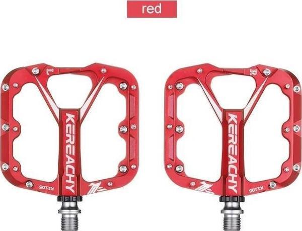 Kereachy 3 Rulmanlı Alüminyum Alaşımlı Mtb Freeride Bmx Geniş Platform Bisiklet Pedalı Kırmızı - Image 1
