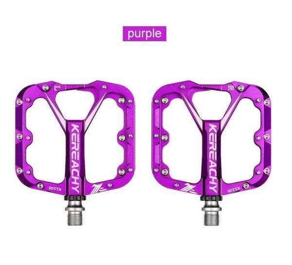 Kereachy 3 Rulmanlı Alüminyum Alaşımlı Mtb Freeride Bmx Geniş Platform Bisiklet Pedalı Mor - Image 1