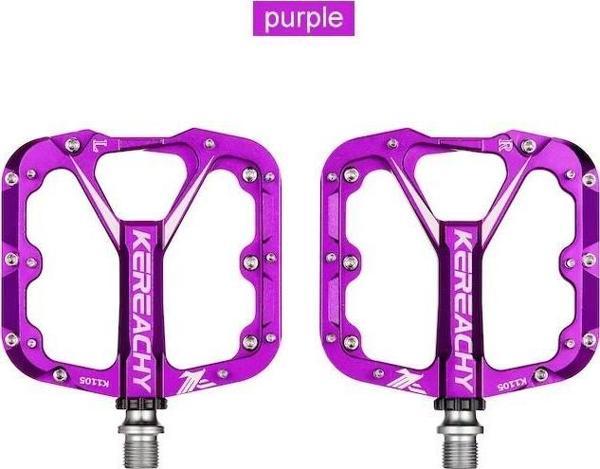 Kereachy 3 Rulmanlı Alüminyum Alaşımlı Mtb Freeride Bmx Geniş Platform Bisiklet Pedalı Mor - Image 1
