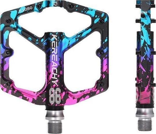 Kereachy 3 Rulmanlı Ultralight Alüminyum Alaşımlı Mtb Bmx Geniş Hafif Platform Pedal Mavi Mor Pembe - Image 1
