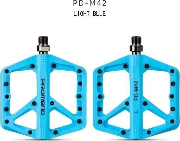 Promend Renkli Platform Pedal MTB Freeride Kaymaz Rulmanlı Plastik Pedal Ultra Hafif Açık Mavi Renk - Image 1