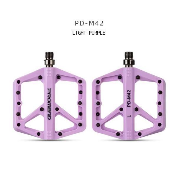 Promend Renkli Platform Pedal MTB Freeride Kaymaz Rulmanlı Plastik Pedal Ultra Hafif Açık Mor Renk - Image 1