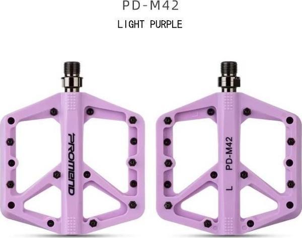 Promend Renkli Platform Pedal MTB Freeride Kaymaz Rulmanlı Plastik Pedal Ultra Hafif Açık Mor Renk - Image 1