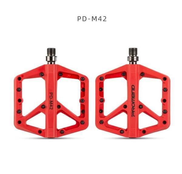 Promend Renkli Platform Pedal MTB Freeride Kaymaz Rulmanlı Plastik Pedal Ultra Hafif Kırmızı Renk - Image 1