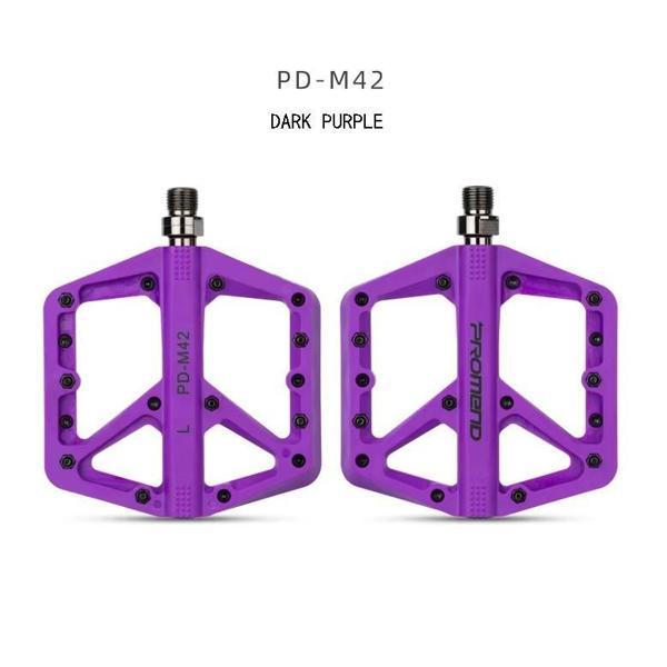 Promend Renkli Platform Pedal MTB Freeride Kaymaz Rulmanlı Plastik Pedal Ultra Hafif Mor Renk - Image 1
