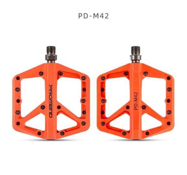 Promend Renkli Platform Pedal MTB Freeride Kaymaz Rulmanlı Plastik Pedal Ultra Hafif Turuncu Renk - Image 1
