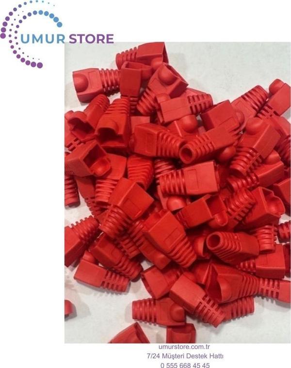 Kırmızı RJ45 Kılıf Kırmız Cat6 Kılıf Kırmızı Cat5 Kılıf 100 Adet - Image 1