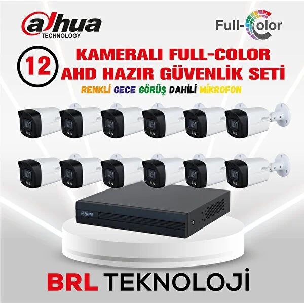Dahua 12 Kameralı 40 Metre Renkli Gece Görüşlü Fullhd Dahili Mikrofonlu Kamera Seti - Image 1