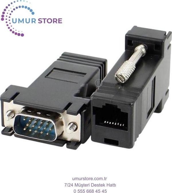 VGA Extender RJ45 Cat5/cat6/cat7 Uzatıcı Çevirici (2'li Paket) - Image 1