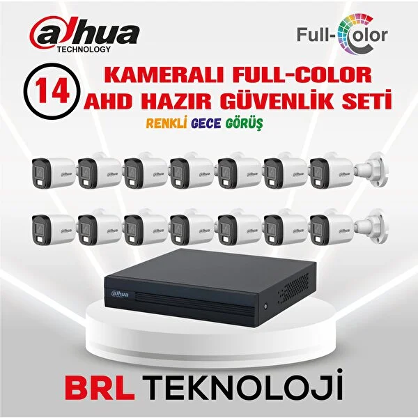 Dahua 14 Kameralı 30 Metre Renkli Gece Görüşlü Full Hd Güvenlik Kamera Seti - Image 1
