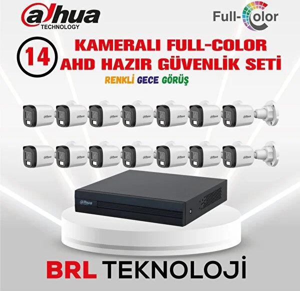 Dahua 14 Kameralı 30 Metre Renkli Gece Görüşlü Full Hd Güvenlik Kamera Seti - Image 1