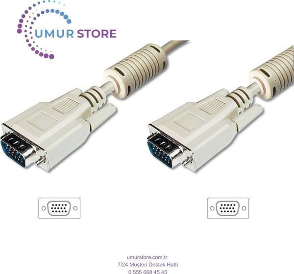 VGA Monitör Kablosu, DSUB 15 erkek DSUB 15 erkek, 3 metre, CU, 3Coax/7C, AWG28, 2x ferrite filtreli, - Image 1