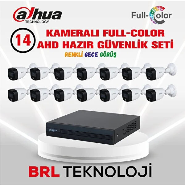 Dahua 14 Kameralı Renkli Gece Görüşlü Full Hd Güvenlik Kamera Seti - Image 1
