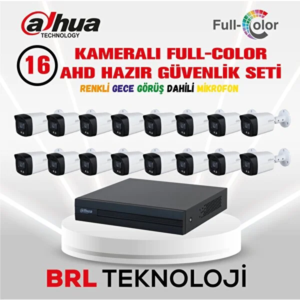 Dahua 16 Kameralı 40 Metre Renkli Gece Görüşlü Fullhd Dahili Mikrofonlu Kamera Seti - Image 1