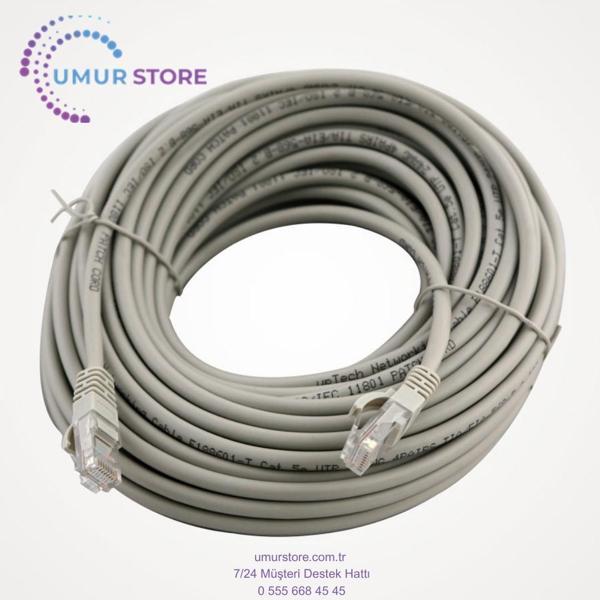 20MT 20 Metre +Tv Plus Fiber Adsl Modem Bilgisayar Arası Ethernet Internet Kablosu Ağ Network Cat5 - Image 1