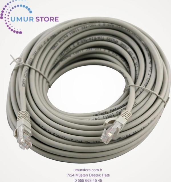 20MT 20 Metre +Tv Plus Fiber Adsl Modem Bilgisayar Arası Ethernet Internet Kablosu Ağ Network Cat5 - Image 1