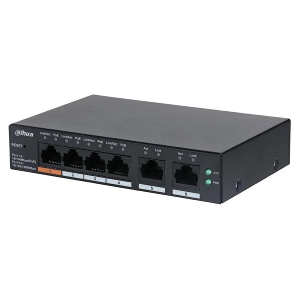 Dahua Cs4006-4et-60 4 Port Poe 2 Port Uplink Uplink Yönetilebilir Poe Switch 60w - Image 1