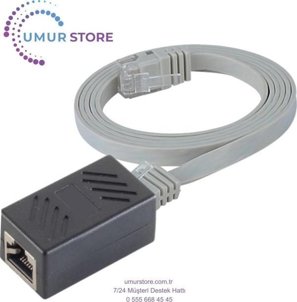 CAT6 Uzatma Seti, Yassı Ethernet Kablo ve Ekleyici, Gri, 5 m - Image 1