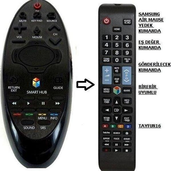 SAMSUNG ile uyumlu SİHİRLİ AIR MAUSE SMART TV YEDEK KUMANDASI - Image 1