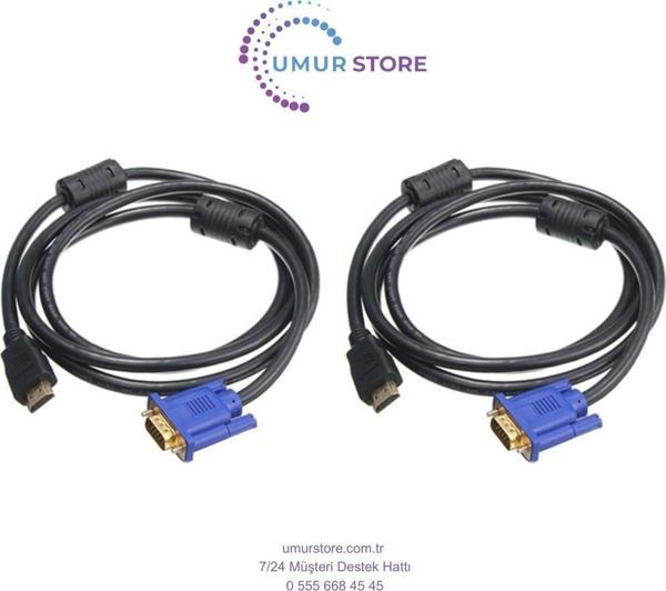 Pc Için 1.8m Mavi Hdtv HDMI - VGA HD15 Erkek Adaptör Kablosu Dönüştürücü - Image 1