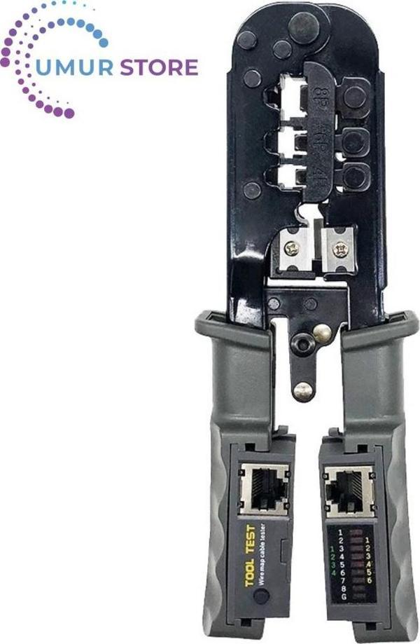 RJ45 Crimper Ağ Lan Kablo Test Cihazı Kesme Aleti Cat7 Cat6 Cat5 RJ11 RJ12 RJ45 Crimper Metal Klip - Image 1