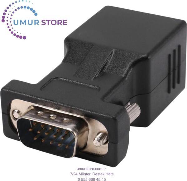 VGA Genişletici Erkek - Lan Cat5 Cat6 RJ45 Ağ Kablosu Adaptörü - Image 1