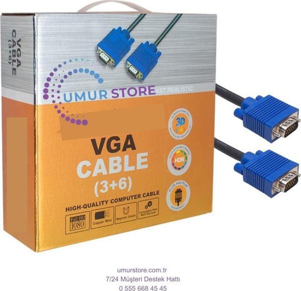 VGA Kablo 15 Pin 3+6 Erkek/erkek 5m Kutulu - Image 1