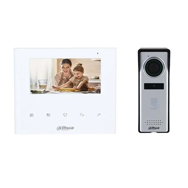 Dahua Kta04 4.3" Tft Ekran 1,3mp Dokunmatik Düğmeli Sesli Analog İki Telli İntercom Kiti - Image 1