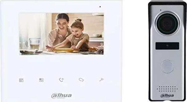 Dahua Kta04 4.3" Tft Ekran 1,3mp Dokunmatik Düğmeli Sesli Analog İki Telli İntercom Kiti - Image 1