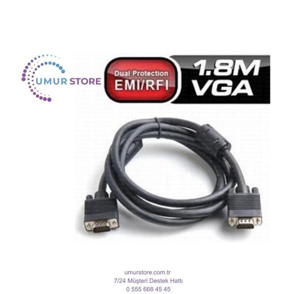 1.8m Ferrıt Core Emı/rfı Filtreli VGA Görüntü Kablosu - Image 1