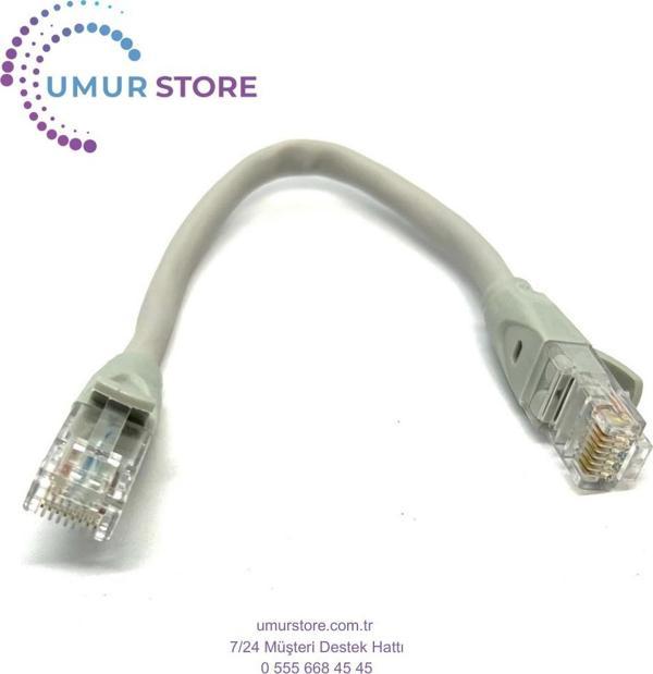 20CM Cat6 Patch Kablo 20 cm Ethernet Kablosu Utp Lan Kablosu Internet Kablosu Gri Renk - Image 1