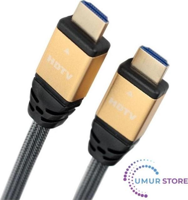 4K HDMI 2.0 Kablo - 60 HZ - Naylon Örgülü - Altın Uçlu - 3 Metre - Image 1