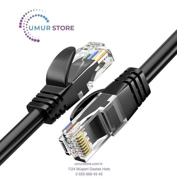 Cat6 15 Metre Patch Network Ethernet Kablosu Jack Soketleri Takılı Hazır Internet Kablosu Jak Kablo - Image 1