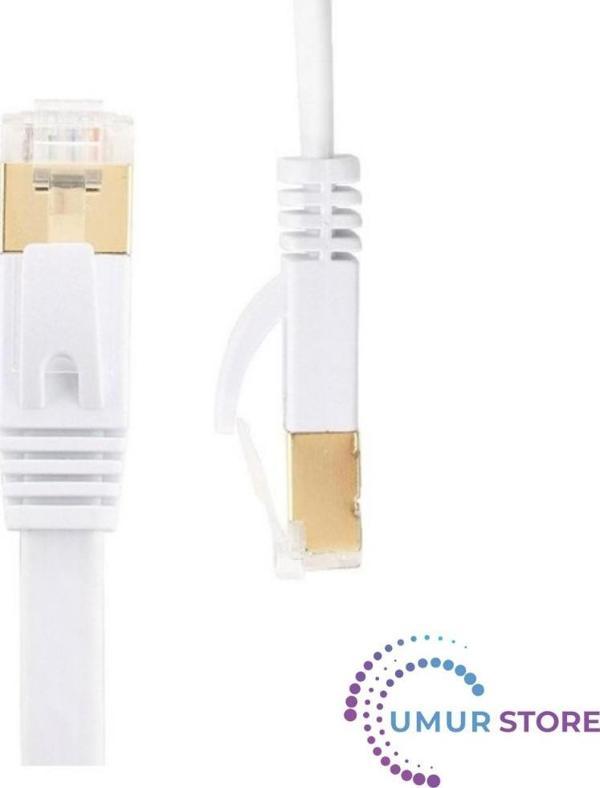 Cat6 Ethernet RJ45 Modem Internet Kablosu Slim Flat Kırılmaz Kablo 10 Metre - Image 1