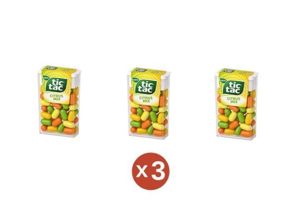 Tic Tac 3'lü Set - Narenciye (Turunçgil) Aromalı Şeker - Image 1