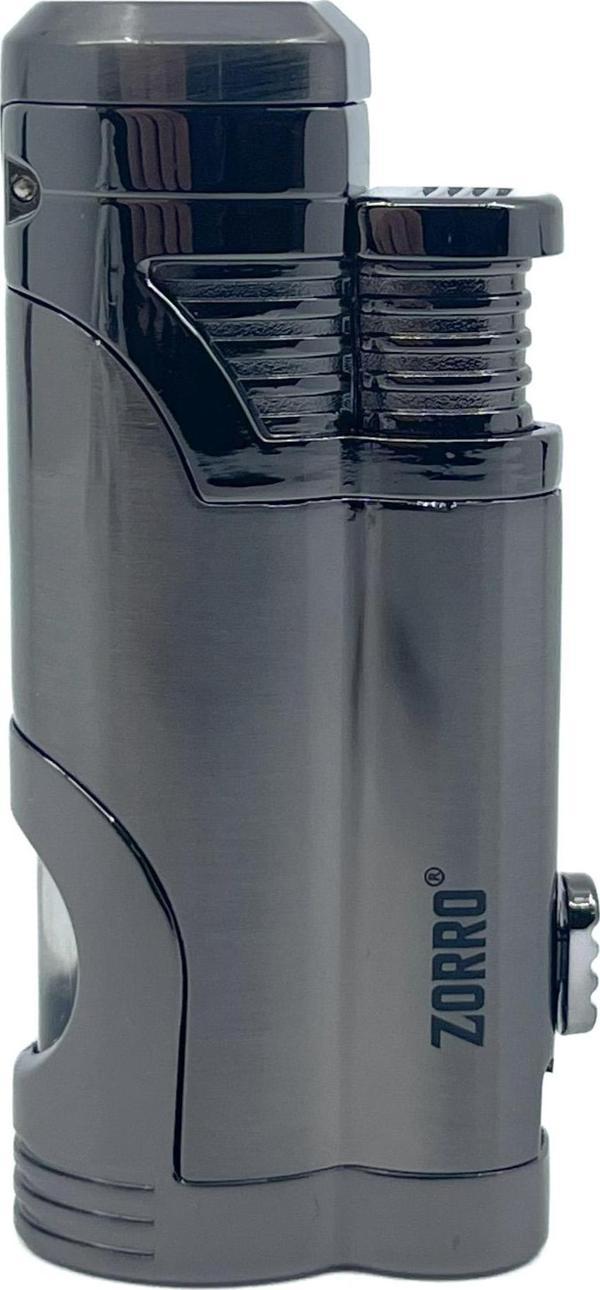 Zorro Çift Torch Pürmüz Puro Çakmağı - Gunmetal - Image 1