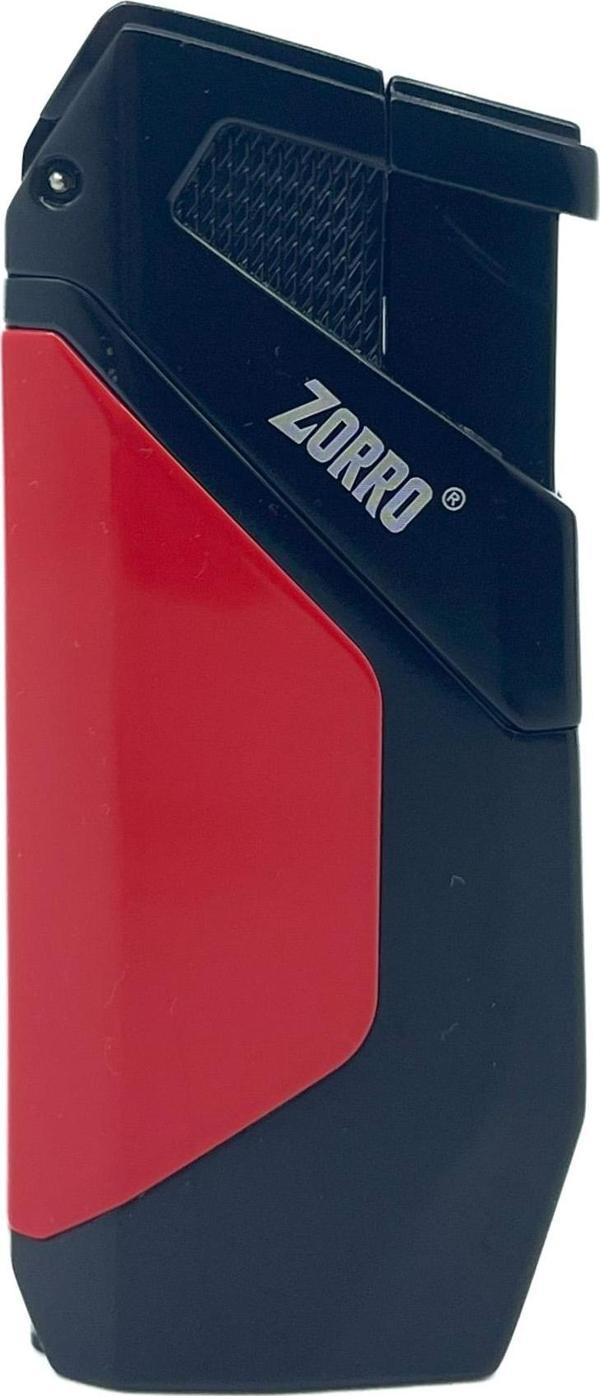 Zorro Çift Torch Pürmüz Puro Çakmağı - Siyah/Kırmızı - Image 1