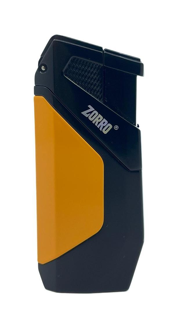 Zorro Çift Torch Pürmüz Puro Çakmağı - Siyah/Sarı - Image 1