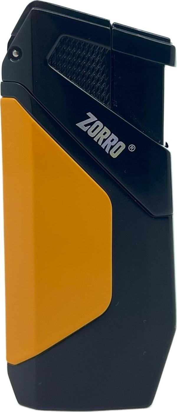Zorro Çift Torch Pürmüz Puro Çakmağı - Siyah/Sarı - Image 1