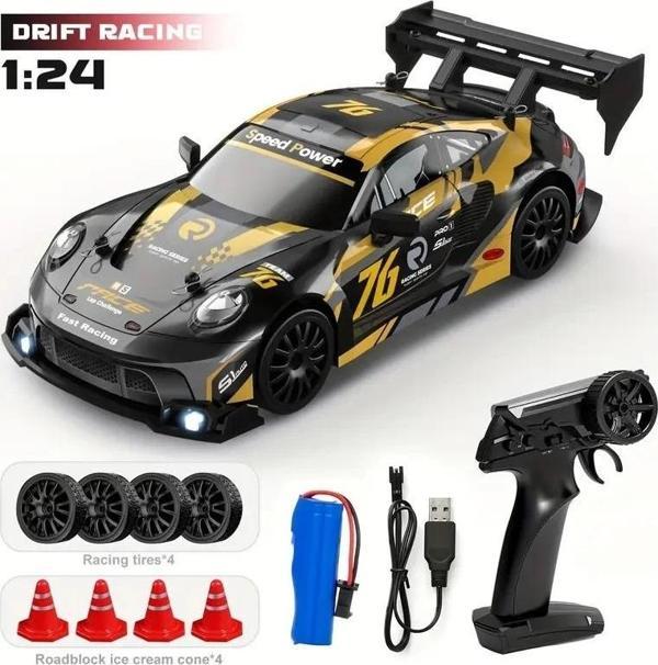 1:24 Ölçekli Drift RC Araba, 2.4G Uzaktan Kumanda Değiştirilebilir Lastikler, USB Şarj Edilebilir, D - Image 1