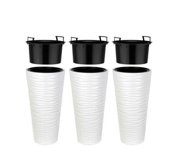 Omnipazar SO-KVT2 Kumsal Vazo Saksı Takımı 85 Litre Beyaz 3 Adet - Image 1