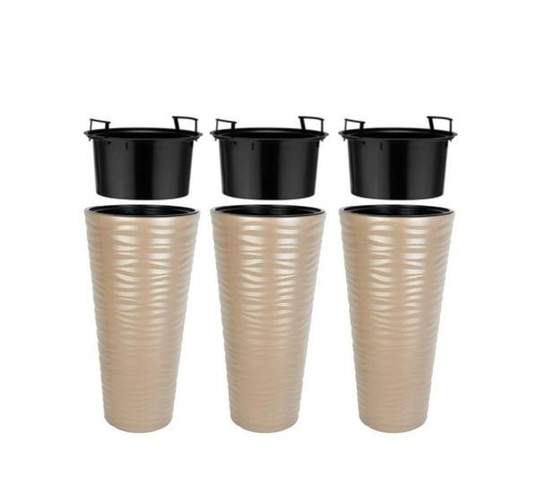 Omnipazar SO-KVT2 Kumsal Vazo Saksı Takımı 85 Litre Mocha 3 Adet - Image 1