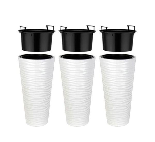 Omnipazar SO-KVT3 Kumsal Vazo Saksı Takımı 128 Litre Beyaz 3 Adet - Image 1